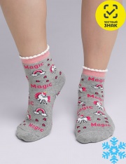 Носки - CLE Носки для девочки С241П (меланж серый) Носки - CLE Носки для девочки С241П (меланж серый)